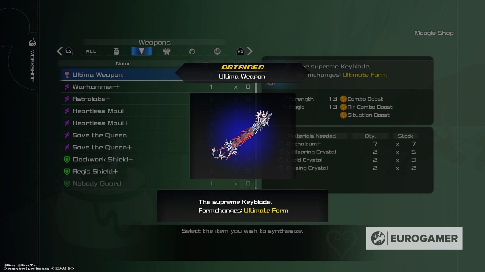 Kingdom Hearts 3 Ultima Weapon guide Where to find all Orichalcum+